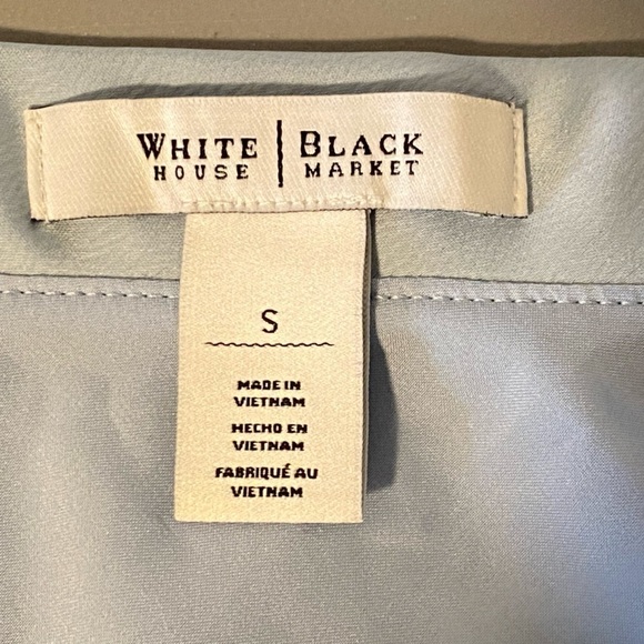 ๐2/$20 White House Black Market Sz S Blue Satin Midi Skirt - Picture 5 of 8